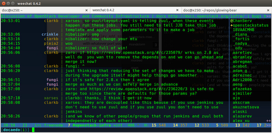 weechat terminal scrrenshot